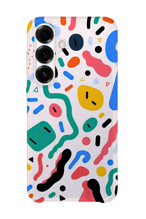 Samsung Galaxy S25 Uyumlu Baskılı Şeffaf Telefon Kılıfı | Koleksiyon: Minimal Geometric Patterns