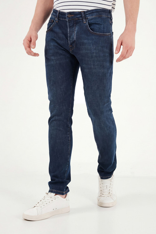 Pamuklu Slim Fit Düşük Bel Jeans Erkek Kot Pantolon 1115C84NAPOLI LACİVERT