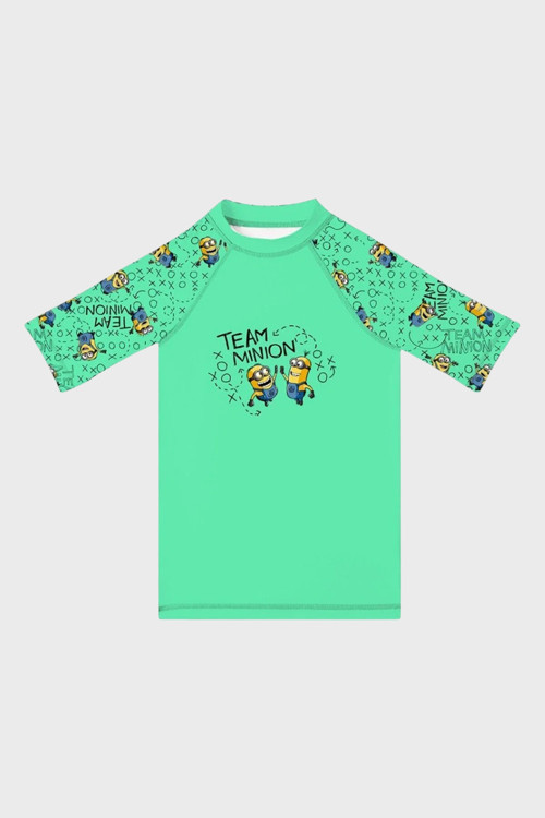 Zingoo Baskılı UV Korumalı Kısa Kollu Mayo Erkek Çocuk T Shirt ST2622140001 YEŞİL