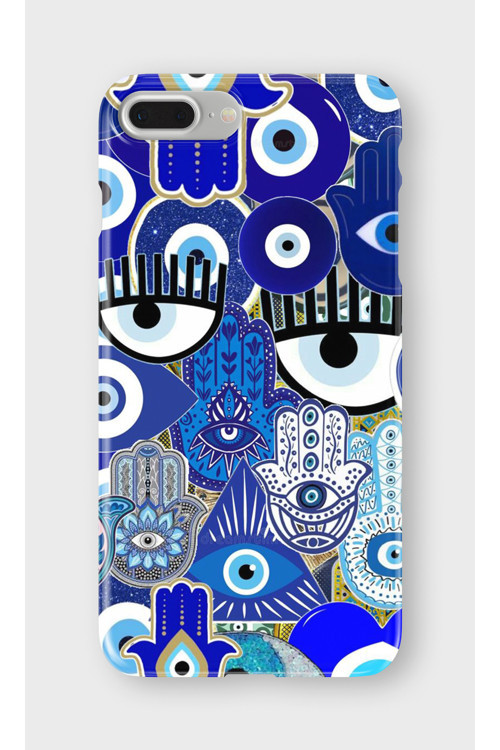 İphone 7 Plus Uyumlu Baskılı Şeffaf Telefon Kılıfı | Koleksiyon: Minimal Evil Eye