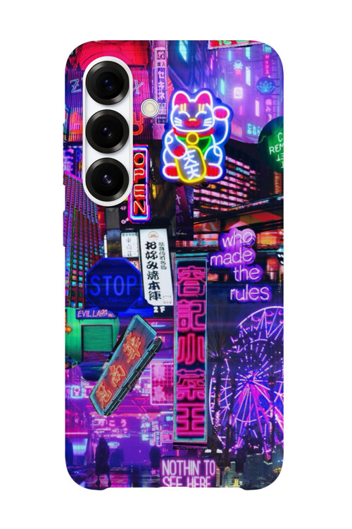 Samsung Galaxy S23 Uyumlu Baskılı Şeffaf Telefon Kılıfı | Koleksiyon: Neon Light Designs