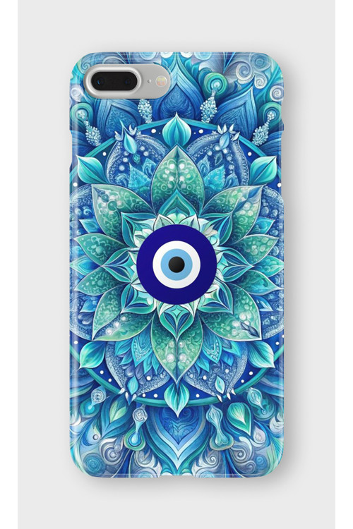 İphone 7 Plus Uyumlu Baskılı Şeffaf Telefon Kılıfı | Koleksiyon: Minimal Evil Eye