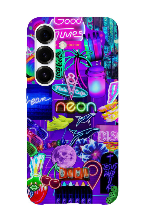 Samsung Galaxy A04S Uyumlu Baskılı Şeffaf Telefon Kılıfı | Koleksiyon: Neon Light Designs