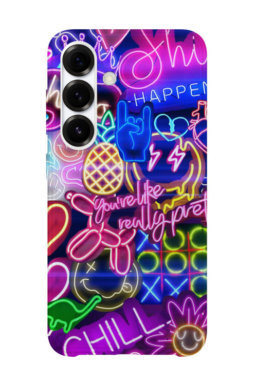 Samsung Galaxy S24 Plus Uyumlu Baskılı Şeffaf Telefon Kılıfı | Koleksiyon: Neon Light Designs