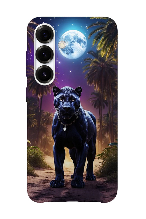 Samsung Galaxy S26 Plus Uyumlu Baskılı Şeffaf Telefon Kılıfı | Koleksiyon: Minimal Black Panther