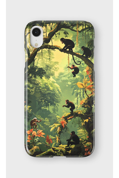 İphone Xr Uyumlu Baskılı Şeffaf Telefon Kılıfı | Koleksiyon: Jungle Wildlife