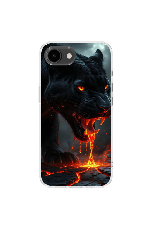 İphone 16E Uyumlu Baskılı Şeffaf Telefon Kılıfı | Koleksiyon: Minimal Black Panther