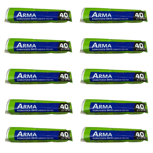 Naylon Tadilat Boya Koruyucu Örtü Poşet Folyo - 4x10 Metre - 40 m2 - 10 Paket