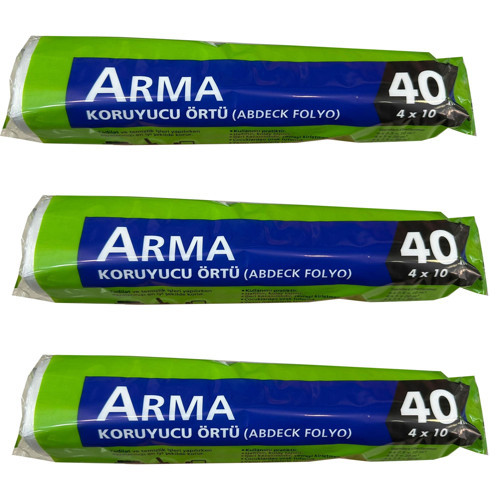 Naylon Tadilat Boya Koruyucu Örtü Poşet Folyo - 4x10 Metre - 40 m2 - 3 Paket