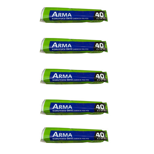 Naylon Tadilat Boya Koruyucu Örtü Poşet Folyo - 4x10 Metre - 40 m2 - 5 Paket