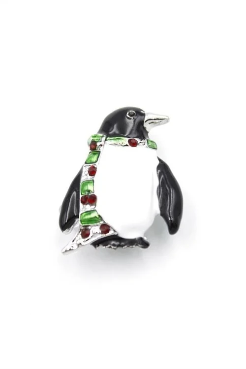 Ieg - Penguen Broş - Beyaz