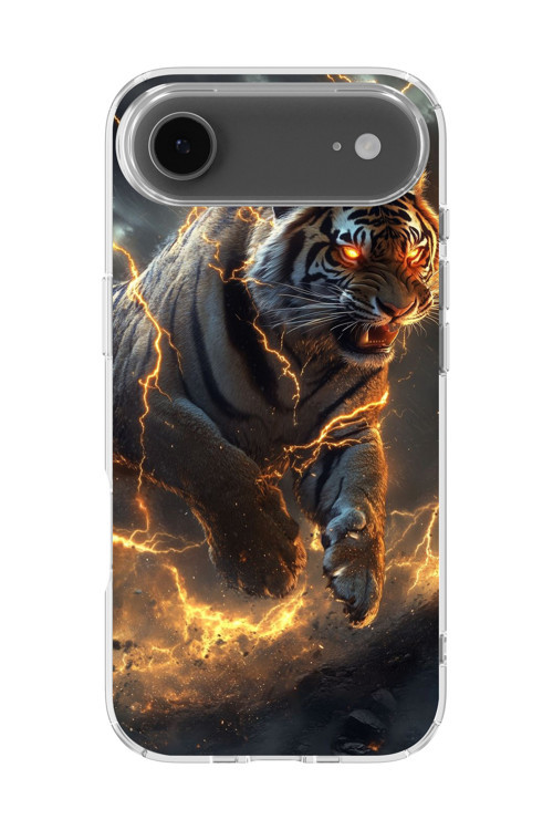 İphone 17 Air Uyumlu Baskılı Şeffaf Telefon Kılıfı | Koleksiyon: Tiger Energy