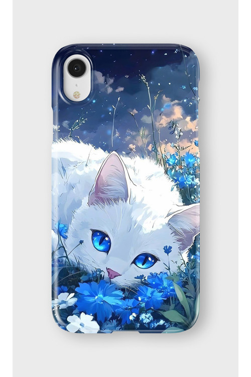 İphone Xr Uyumlu Baskılı Şeffaf Telefon Kılıfı | Koleksiyon: Minimal Cat Line Art