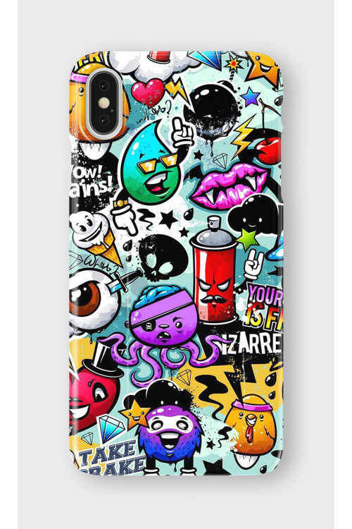 İphone Xs Max Uyumlu Baskılı Şeffaf Telefon Kılıfı | Koleksiyon: Grafitti Street Art