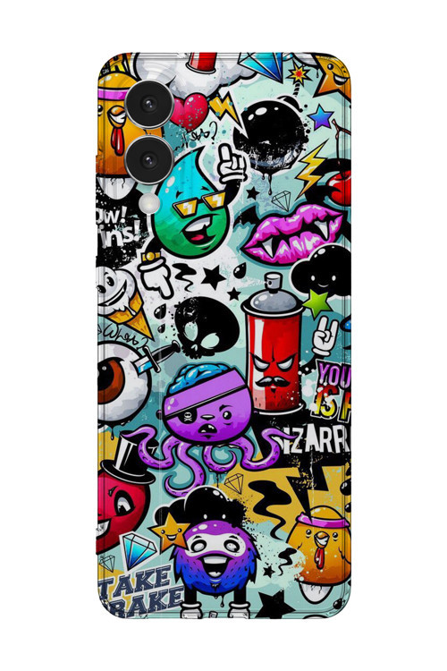 Samsung Galaxy S25 Edge Uyumlu Baskılı Şeffaf Telefon Kılıfı | Koleksiyon: Grafitti Street Art