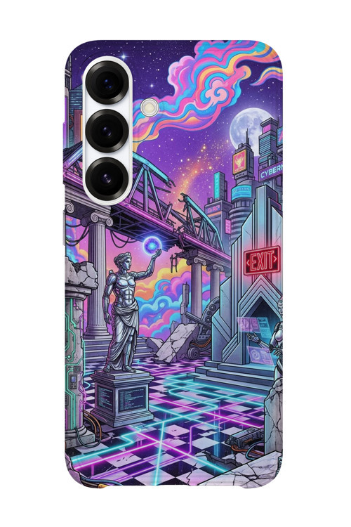 Samsung Galaxy S25 Plus Uyumlu Baskılı Şeffaf Telefon Kılıfı | Koleksiyon: Vaporwave Retro