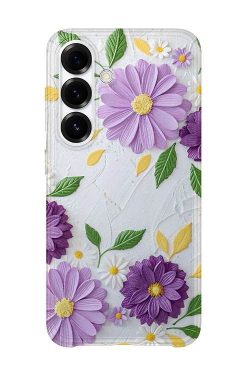 Samsung Galaxy S26 Uyumlu Baskılı Şeffaf Telefon Kılıfı | Koleksiyon: Pastel Flower Patterns
