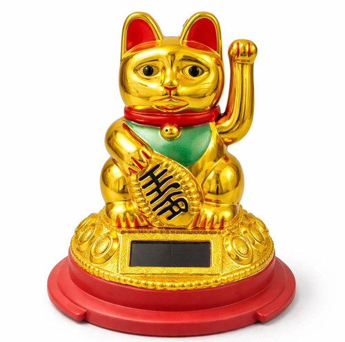 Güneş Enerjili Pati Salayan Şans Kedisi ( Maneki Neko )