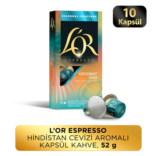 Hindistan Cevizli Aromalı Nespresso Uyumlu Alüminyum Kapsül Kahve 10'lu
