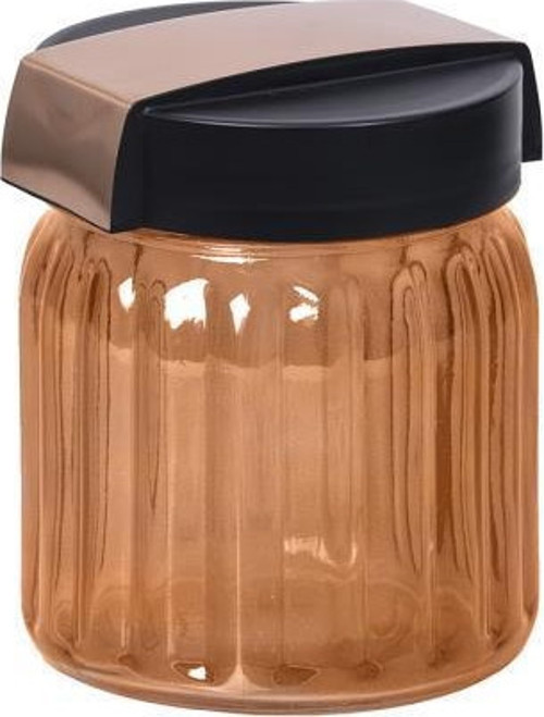 1 lt Rose Gold Boyalı Sütun Çizgili Kavanoz