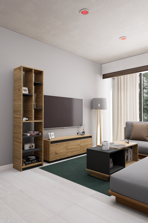 Arte Dekoratif Salon Seti TV Ünitesi, Sehpa, Konsol, Kitaplık Set