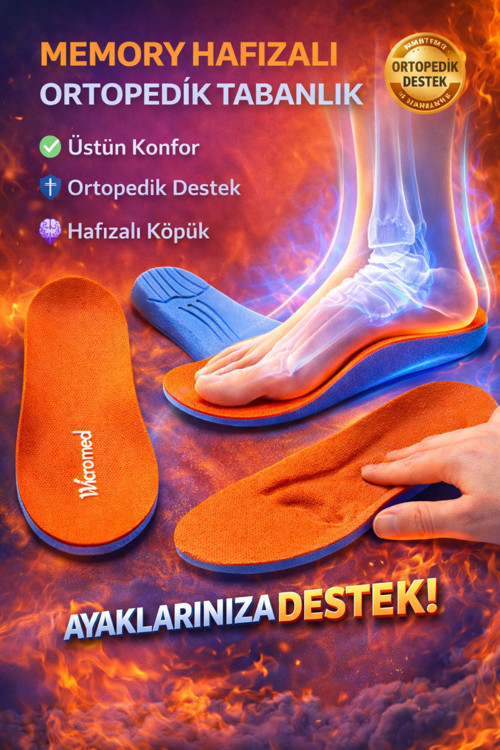 Memory Hafızalı Ortopedik Tabanlık Spor Tabanlık Konfor Yürüyüş Mt7038