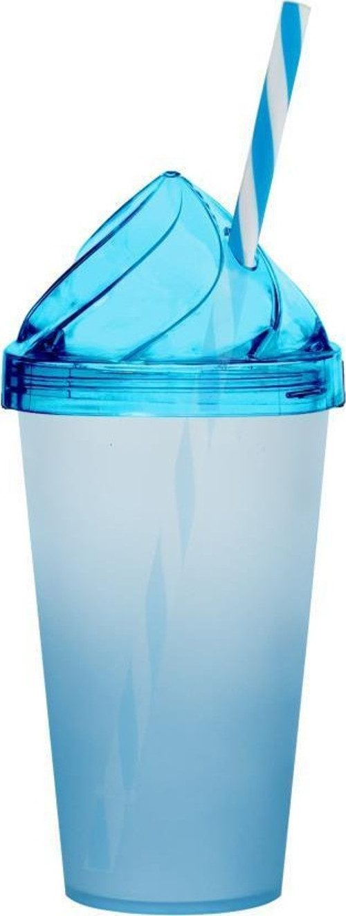 660cc Krema Kapak Çift Renk Pipetli Bardak