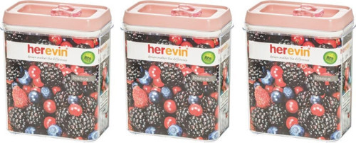 Üçlü 1,8 lt Plastik Saklama Kabı SoftPembe