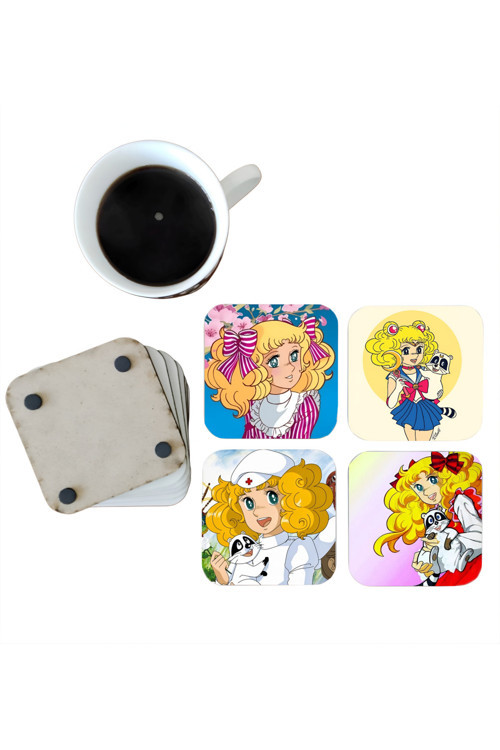 Şeker Kız Candy Dekoratif Ahşap Bardak Altlığı Seti 005