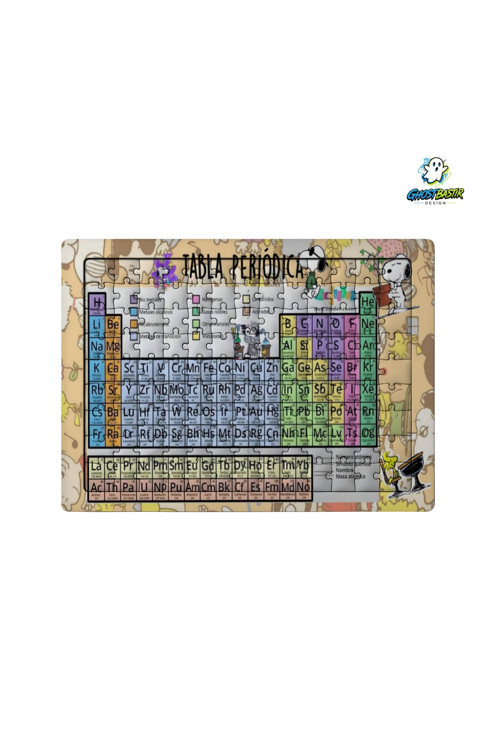 Eğitici Snoopy Periyodik Tablo 99 Parça Ayaklı Puzzle – Dekoratif Çocuk Yapbozu 0108