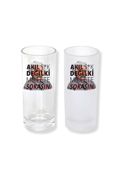 Komik Sözlü Buzlu / Buzsuz Seçenekli Rakı Bardağı – 1 Adet Şık Sunum Bardağı 092