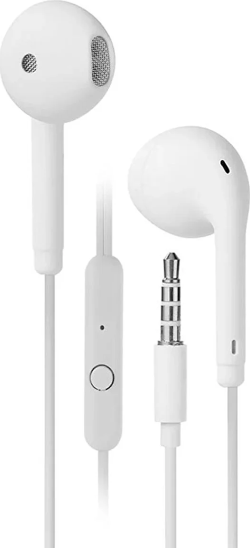 Beyaz H19 Kablolu Mikrofonlu Kulak İçi Kulaklık 3.5 mm