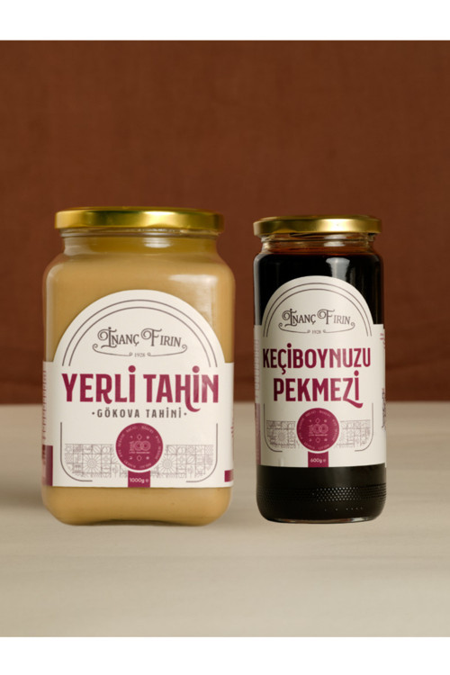 Tahin Ve Keçi Boynuzu Pekmezi İkili Paket | 1 Kg + 600 Gr | Kahvaltılık Doğal Set