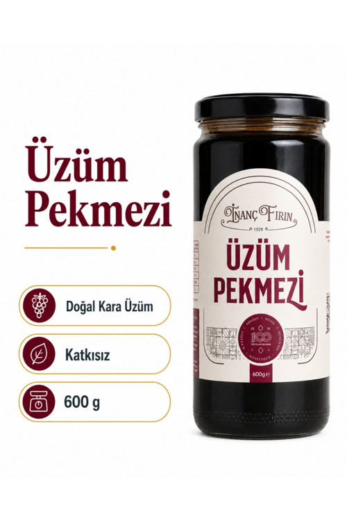 Doğal Üzüm Pekmezi 600 Gr - Şeker İlavesiz & Geleneksel Üretim
