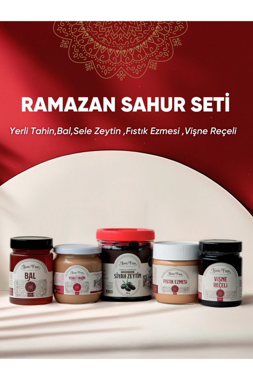 Ramazan Sahur Seti | Yerli Tahin, Sele Zeytin, Fıstık Ezmesi, Vişne Reçeli, Bal