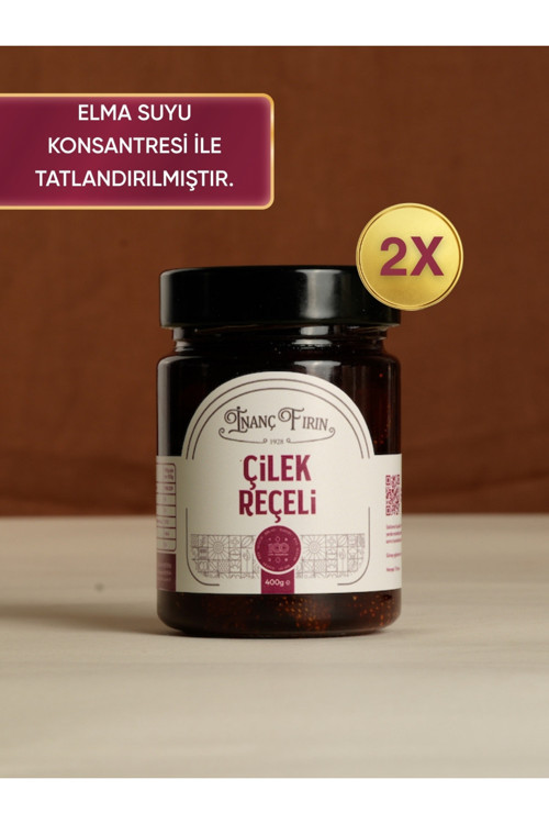 Çilek Reçeli 2X400 G | Elma Suyu Konsantreli