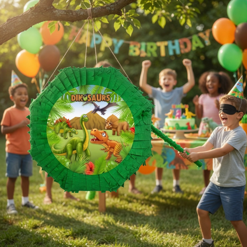 Sevimli Dinozor Pinyata 42 cm Sopalı Doğum Günü Parti Oyunu Şeker Doldurulabilir