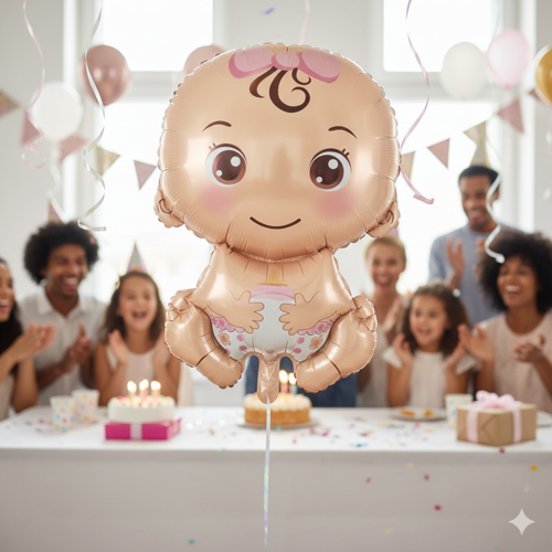 74x48 cm Baby Girl Kız Çocuğu Folyo Balon 22 İnç - Doğum Günü Parti Dekorasyon Balonu