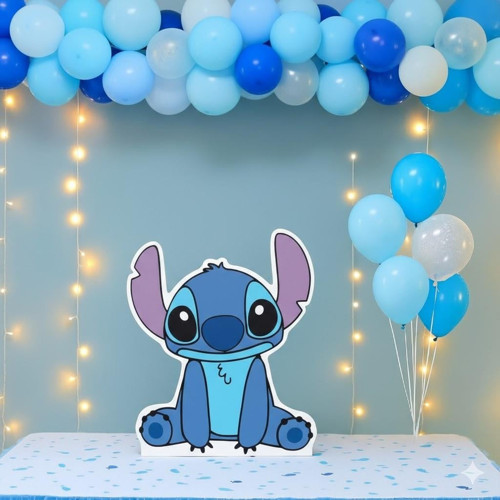Ayaklı pano Stitch Temalı 34 cm Lilo Stitch Doğum Günü Masa Dekoru- Çocuk odası Süsü
