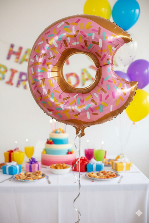 65x45 cm Donut Folyo Balon - Doğum Günü Parti Dekorasyon Balonu