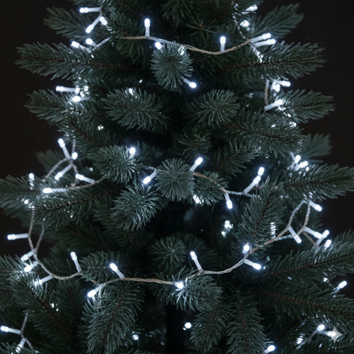 15 Metre Yılbaşı Led Işık (240 Led) - 6 Metre Uzatma Kablolu Trafolu Beyaz Işık Dekoratif Aydınlatma