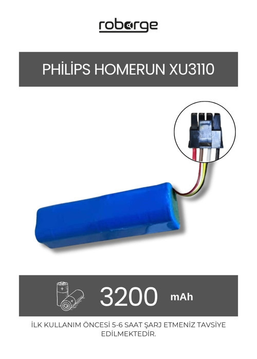 Philips Homerun 3000 Robot Süpürge Uyumlu Batarya 3200 mAh - Muadil Ürün