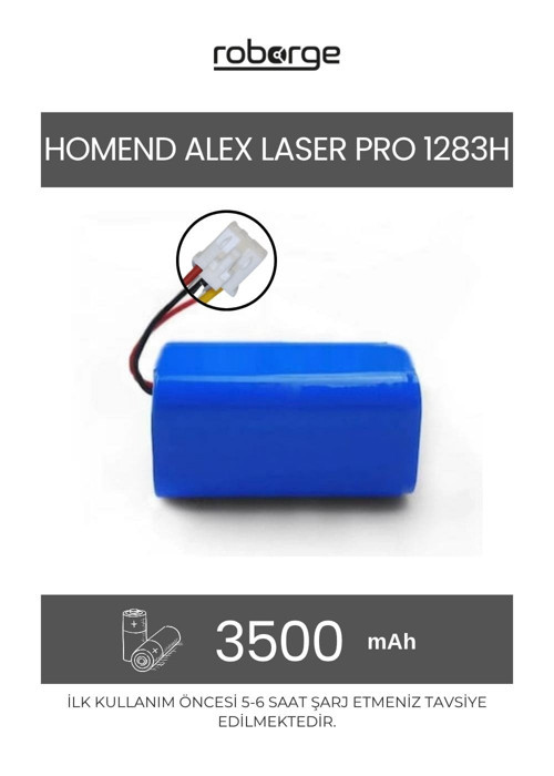 Homend Alex Laser Pro 1283H Robot Süpürge Uyumlu 3500 mAh Batarya - Muadil Ürün