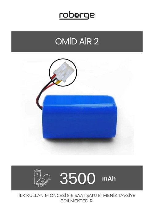 Omid Air 2 Robot Süpürge Uyumlu 3500 mAh Batarya - Muadil Ürün
