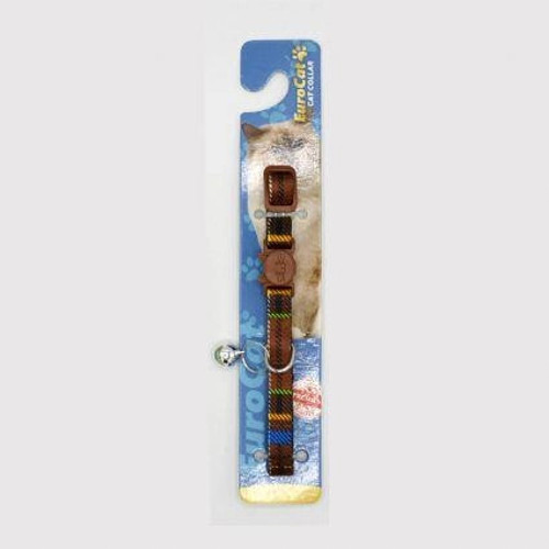 Kedi Boyun Tasması Kahve Ekose 10mm-28cm