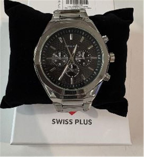 Swiss Plus Man Erkek Kol Saati Watch Basic Seri Model-4 St3503Ags Plus Black-Silver