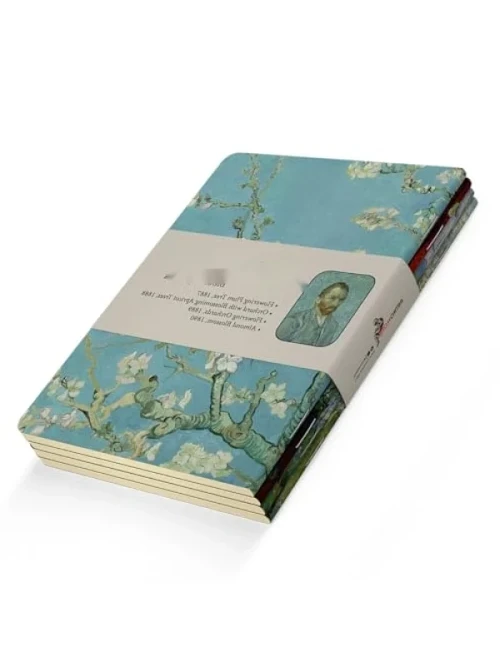 A5 Boyutunda 4'lü Defter Seti - Çizgisiz, Van Gogh Temalı