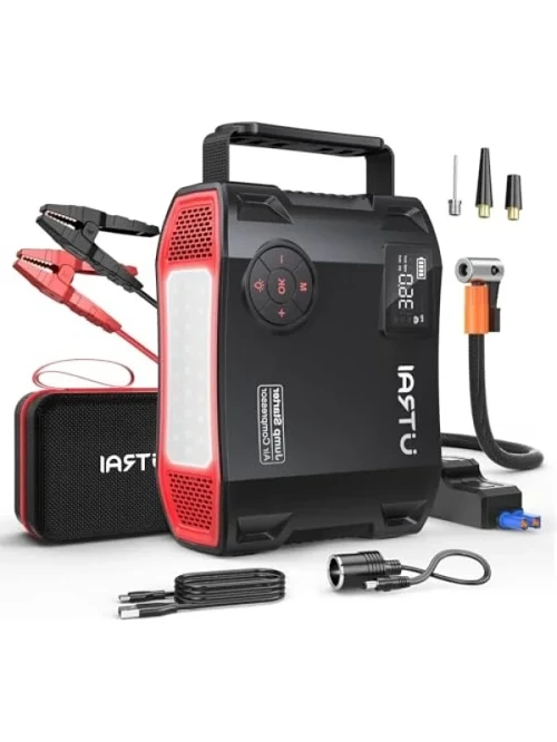 Taşınabilir 24000mAh Jump Starter - Akü Takviye ve Lastik Şişirme Pompası
