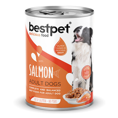 Parça Etli Somon Etli Yetişkin Köpek Konservesi 6 Adet 400 Gr