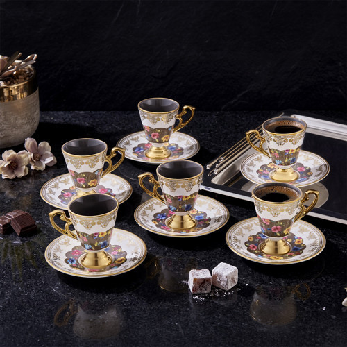 Constella 6 Kişilik 12 Parça Kahve Fincan Takımı Gold 90 ml